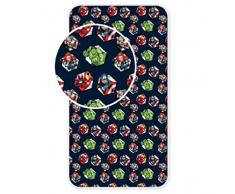 Jerry Fabrics The Avengers Drap Housse, Coton, Multicolore, 200x90x25 cm