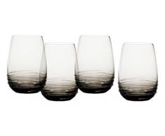 Mikasa Swirl côtelé Verres à vin, 468 ml (0,5 l) â Gris fumé (lot de 4)