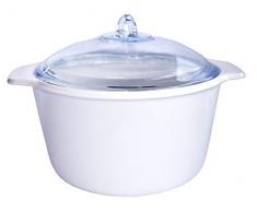 Luminarc N6301 Cocotte 5L avec Couvercle Blanc-Blooming, Vitrocéramique, WeiÃ, Transparent, 24 cm
