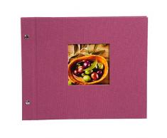 Goldbuch Livre dor, Album Photo Bella Vista, avec intercalaires en Papier Cristal, 30Â x 25Â cm, 40Â Pages Blanches, Lin, Fuchsia, 26808