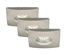 Lot de 3Â spots encastrables LED, Spot Oscillant, Salle de Bain/salle de bain Convient, Nickel mat, GU10 4 watts