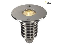 SLV sol DASAR HV Pro Lampe dextÃ©rieur, encastrable rond, Inox 316, 40Â Â°C, 5Â W, Power LED, 3000Â K, IP67Â 233530