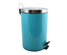MSV 100214 Poubelle Inox/PolypropylÃ¨ne Bleu 12 L