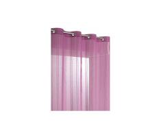 Rideaudiscount Voilage Rayé 140x240 cm à 8 Oeillets Rose