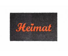 Young Generation YH101519 Shoe-Max Paillasson Classique en Fibres de Noix de Coco de qualitÃ© avec Envers antidÃ©rapant en PVC Inscription Heimat Marron/Orange 74 x 44Â cm