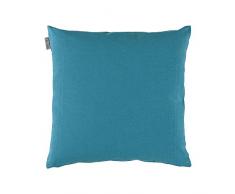 LINUM Annabell Housse de Coussin, Coton, Bleu Canard, 50 x 50 cm