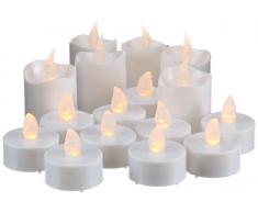Star 067-32 Lot de 16 bougies et lumignons LED avec piles Blanc