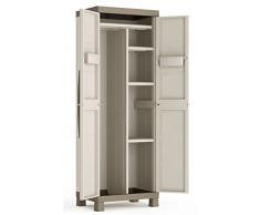 Kis 9710000 0313 02 Armoire Range-Balais Excellence sand Plastique, 65 x 45 x 182 cm