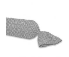 Douceur dIntÃ©rieur ZODIAC Taie de Traversin Coton Gris/Blanc 85 x 185 cm