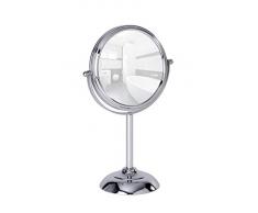 Wenko 22017100 Miroir cosmétique sur Pied Globo, INOX, Chromé, 20x12x32,2 cm
