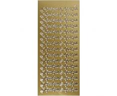 Creativ Company Autocollants, feuille 10x23 cm, or, God Jul, 5 feuille