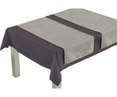 Comptoir du linge Chemins de Table 45 x 140 cm 100% Polyester/Aspect Coton. Poids 210 GR/m2, Gris Perle