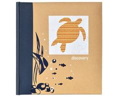 Innova Q8908145 Album Photo 200 Pochettes Discovery Tortue, Carton, Beige, Blanc, Bleu, 25 x 24 x 5 cm