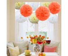 A Liittle Tree 9/12 pcs Pompons en Papier de Soie Ã Suspendre Guirlande de fÃªte de Mariage par (Automumn Shade), 20,3 cm + 25,4 cm