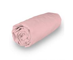 Soleil docre Camille Drap Housse, Coton, Rose, 90 x 190 cm