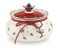Villeroy & Boch Toys Delight Petit pot de conservation, Porcelaine Premium, Blanc/Rouge