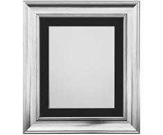 Frames by Post Scandi Cadre Photo Vintage, Silver with Black Mount, 40 x 40 cm Image Size 12 x 12 inch