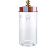 Alessi Mw30/150 Circus Pot Hermétique en Verre Sérigraphié avec Couvercle en Fer Blanc, 150 Cl