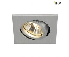 SLV New TRIA 68 Square QPAR51 Plafonnier dintérieur Aluminium brossé 50 W Argenté