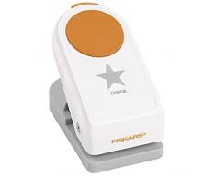 Fiskars Perforatrice à levier, Ãtoile, 3,8 cm, Convient aux droitiers et aux gauchers, Acier de qualité/Plastique, Blanc/Orange, Power Punch, L, 1020492
