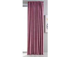 Rideau occultant Milano en Velours Opaque avec Passants et Cordon de Serrage Blackout - Réglable - 100 % Polyester - Vieux Rose - 280 x 135 cm