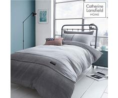 Catherine Lansfield - Denim, Gris, Single Duvet