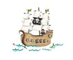 Room Mates 54286 RMK2042SLM GÃANT Bateau Pirate ROOMMATES REPOSITIONNABLES (93X110CM-18 Stickers), Multicolore, 48 x 8 x 8 cm