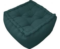 Deco&Co DÃ©coration intÃ©rieure naturelle - Pouf Vert Bouteille, 40cm x 30cm