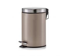 Zeller 18211 Poubelle à pédale Acier Inoxydable Taupe 17 x 26 x 17 cm 3 L