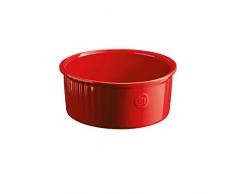Emile Henry EH346880 Moule à Soufflé, Céramique, Rouge Grand Cru, 21 cm, 23 x 21, 5 x 10 cm