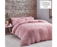Catherine Lansfield Cuddly Parure pour Couette, Polaire, Rose poudrÃ©, Simple