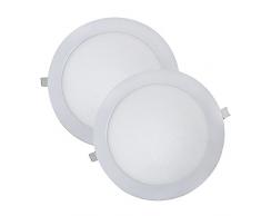 Wonderlamp W-E000046 Spot LED extra-plat rond Blanc Puissance dÃ©clairage 18Â W (1480Â lm) 6000Â K (lumiÃ¨re froide) Moderne Pack de 2 blanc