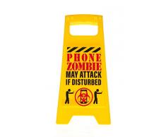 Boxer Gifts Panneau davertissement Humoristique pour Bureau Motif Zombie May Attack If Disturbed Jaune