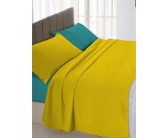 Lit Italien Bedding Lin ocres/Vert Double 250 x 300 cm