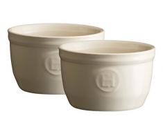 Emile Henry Eh024009 Le N°9 Set de 2 Ramequins Céramique Beige Argile 9 X 9 X 5,5 cm