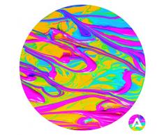 Homedecor. Maison Bubblegum DIY adhÃ©sif Cercles Murale sur Toile, tissÃ© Polyester, Grande, 71Â x 71Â cm, Tissu, Multi/Couleur, 71Â x 71Â x 71Â cm