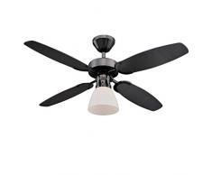 78709 Ventilateur de plafond dâintérieur bronze industriel de 105 cm Capitol, kit dâéclairage avec verre opale dépoli