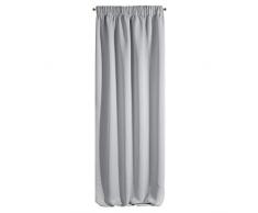 Eurofirany Rideaux occultants occultants Ã 8 Åillets pour Salon, Chambre Ã Coucher, Salon ArgentÃ© 135 x 270 cm