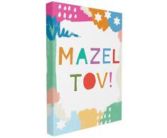 Le Stupell Home Decor Collection Mazel Tov colorÃ© HÃ©breu DÃ©coration Murale tendue, Toile, Multicolore, 76.2Â x 193.55Â x 101.6Â cm