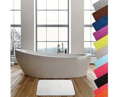 MSV 2108392 Galets Tapis de Bain Blanc 40 x 60 cm