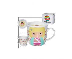 lachineuse Tasse Japonaise - Motif PoupÃ©e Kokeshi - ModÃ¨le Tama - Symbolisme Charme