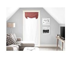 Soleil docre Vichy Voilage, Voile, Brise bise, Coton, Rouge, 70 x 200 cm