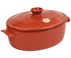 Emile Henry Eh324560 Cocotte Ovale Céramique Orange Brique 33,5 X 26,5 X 18,5 cm