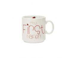 Feinkost Käfer 101621 Vaisselle, Porcelaine, Blanc/Rouge, 9,5 x 7 x 7,5 cm