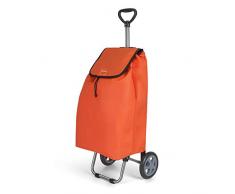 Metaltex Tulip Chariot de Courses avec 2Â Roues, Metal, 120Â x 60Â x 6Â cm 120x60x6 cm Orange
