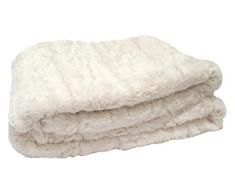 Soleil docre Plaid 120x160 cm LAPONIE Naturel, Polyester, Ecru, 120 x 160 cm