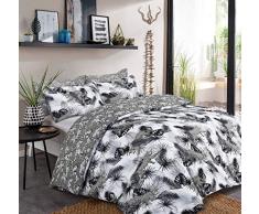 Sleepdown Leopard Jungle Parure de lit Monochrome, mÃ©lange de Coton, Vert