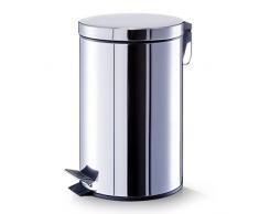 Zeller 18435 Poubelle à pédale en acier inoxydable 12 l, 27 x 26 x 40 cm