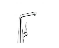 Hansgrohe Mitigeur de Cuisine à Bec Haut et Douchette Extractible Metris Chrome 14821000