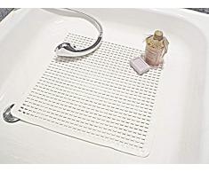 Papillon Tapis de douche antidérapant Avec picots massants En PVC 53 x 53 cm Blanc